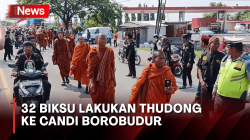 Lakukan Thudong, 32 Biksu Jalan Kaki dari Thailand ke Candi Borobudur Untuk Rayakan Waisak