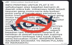Beredar Pesan Ancaman Balas Dendam Geng Motor, Polres Indramayu: Itu Hoaks!<