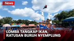 Intip Keseruan Ratusan Buruh Lomba Tangkap Ikan Berpita di Purbalingga