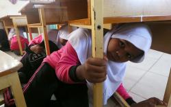 Pelajar SD dan SMP di Aceh Ikuti Simulasi Penanganan Gempa