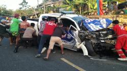 Kecelakaan di Ciamis Hari Ini, Rombongan Wabup Pangandaran Tabrakan Beruntun 4 Luka<