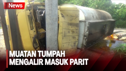Hindari Kendaraan Lain, Truk Berisi 8 Ribu Liter CPO Terguling di Barito Utara