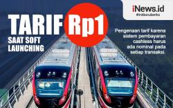 Infografis Tarif LRT Jabodebek Rp1 saat Soft Launching 