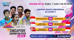 Link Live Streaming Singapore Open 2023 Hari Ini, Gratis Tinggal Tonton