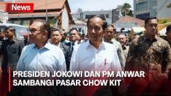 Momen Presiden Jokowi dan PM Anwar Sambangi Pasar Chow Kit, Pedagang Nyayikan Indonesia Raya