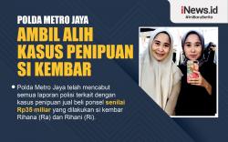 Infografis Polda Metro Jaya Ambil Alih Kasus Penipuan si Kembar