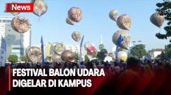 Ribuan Warga Takjub Saksikan Puluhan Balon Udara  Hiasi Langit UMP 