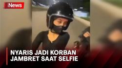 Nekat Selfie saat Kendarai Motor, Wanita Muda Nyaris jadi Korban Jambret di Jalan Sudirman