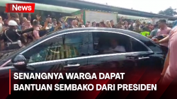 Hebohnya Warga saat Presiden Jokowi Bagi-Bagi Sembako dan Kaos di Menteng Pulo