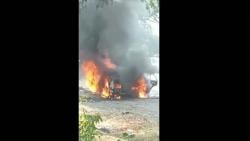 Rampung Isi BBM, Sedan Terbakar Hebat di Jalan Raya Surabaya-Probolinggo