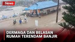 Dermaga dan Belasan Rumah Terendam Banjir Luapan Sungai Cipalabuhan Sukabumi<