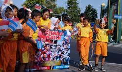 Antusiasme Puluhan Siswa SD di Solo Sambut Laga FIFA Matchday Indonesia Vs Argentina<