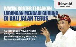 Infografis Wayan Koster Larang Pendakian Gunung di Bali