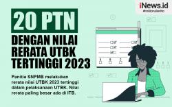 Infografis 20  PTN dengan Nilai Rerata UTBK Tertinggi