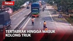 Viral! Detik-Detik Petugas UPPKB di Indramayu Tertabrak hingga Masuk Kolong Truk saat Razia ODOL