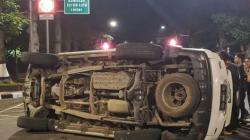 Kecelakaan Hari Ini di Mataram, Mobil Pajero Terguling di Perempatan Islamic Center 