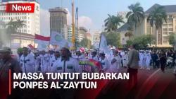 Massa Demo di Kemenko Polhukam Tuntut Bubarkan Ponpes Al-Zaytun, Lalin di Kawasan Patung Kuda Macet<