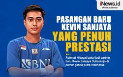 Infografis Rahmat Hidayat Pasangan Baru Kevin Sanjaya