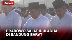 Menhan Prabowo Salat Iduladha Bersama Ribuan Warga Bandung Barat<