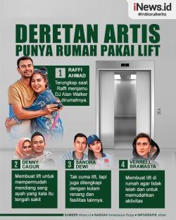 Infografis Deretan Artis Punya Rumah Pakai Lift, Super Mewah!