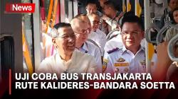 PJ Gubernur DKI dan Dirut Angkasa Pura II Jajal Bus TransJakarta Rute Kalideres-Bandara Soetta