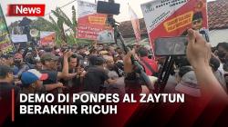 Massa dan Polisi Saling Dorong, Demo di Ponpes Al Zaytun Berakhir Ricuh<