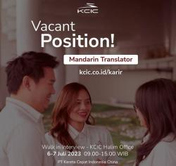 Operator Kereta Cepat Jakarta-Bandung Buka Lowongan Kerja untuk Penerjemah Bahasa Mandarin<
