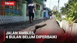 Jalan Ambles 4 Bulan Belum Diperbaiki, Warga Kramat Jati Khawatir Longsor