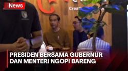 Kunjungi Pasar Kreatif Jawa Barat, Presiden Jokowi Ngopi Bareng Gubernur dan Sejumlah Menteri