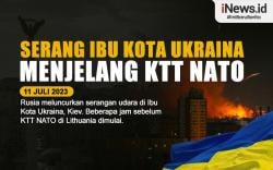 Infografis Rusia Serang Ibu Kota Ukraina Menjelang KTT NATO