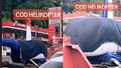 Viral COD Helikopter Diangkut Tronton di Jalan Raya, Netizen: Pasti Korban Mainan