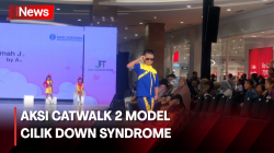 Lenggak-lenggok 2 Model Cilik Down Syndrome Disambut Meriah Penonton Jogja Fashion Trend 2023 