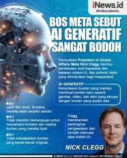 Infografis: Bos Meta Sebut AI Generatif Sangat Bodoh, Tak Tawarkan Konten Original