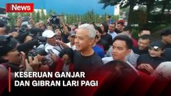 Ganjar dan Gibran Lari Pagi di Bogor, Emak-Emak Teriak Ganjar Presiden