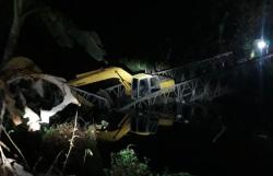 Jembatan Bailey di Kali Kemiri Kupu Tegal Ambruk saat Dilewati Ekskavator