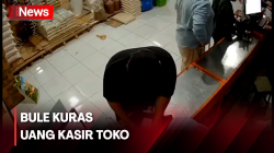 Viral! Bule Kuras Habis Uang Kasir Toko di Bali 