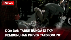 Komunitas Ojol Tabur Bunga di TKP Pembunuhan Driver Taksi Online Semarang 