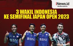 Infografis Tiga Wakil Indonesia ke Semifinal Japan Open 2023