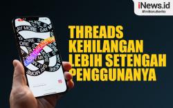 Infografis Threads Kehilangan Lebih dari Setengah Pengguna