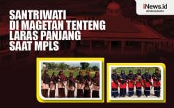 Infografis Santriwati di Magetan Tenteng Laras Panjang saat MPLS