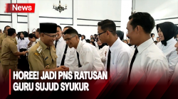 Ratusan Guru Sujud Syukur dan Jalan Kaki dari Boyolali ke Sukoharjo, Terima SK ASN PPPK
