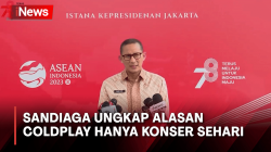 Sandiaga Ungkap Alasan Coldplay Hanya Konser Sehari di Indonesia