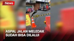 Aspal Jalan yang Tiba-Tiba Meledak di Surabaya Sudah Bisa Dilalui