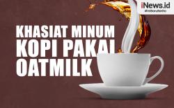 Infografis 5 Manfaat Minum Kopi Pakai Oatmilk 