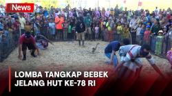 Warga di Parepare Ikuti Lomba Tangkap Bebek Jelang HUT Ke-78 RI
