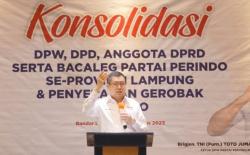 Konsolidasi di Lampung, HT: Kader dan Bacaleg Harus Kerja Keras Songsong Kemenangan Pemilu 2024