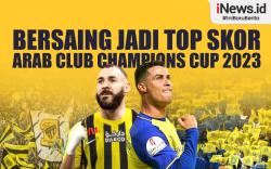 Infografis Benzema dan Ronaldo Bersaing Jadi Top Skor Arab Club Champions Cup 2023