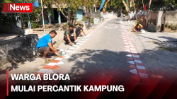 Jelang Hari Kemerdekaan, Warga di Blora Ramai-Ramai Percantik Kampung 