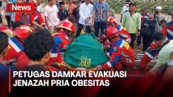 Petugas Damkar Jaktim Evakuasi Jenazah Pria Obesitas dengan Berat 210 Kg