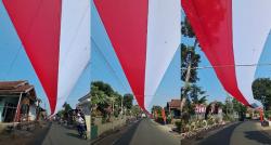 Kemeriahan HUT ke-78 RI, Unik Ada Desa Pasang Bendera Sepanjang 300 Meter